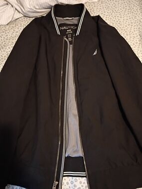 Nautica M/M Water & Wind Resistant Jacket Label - Black/Gray